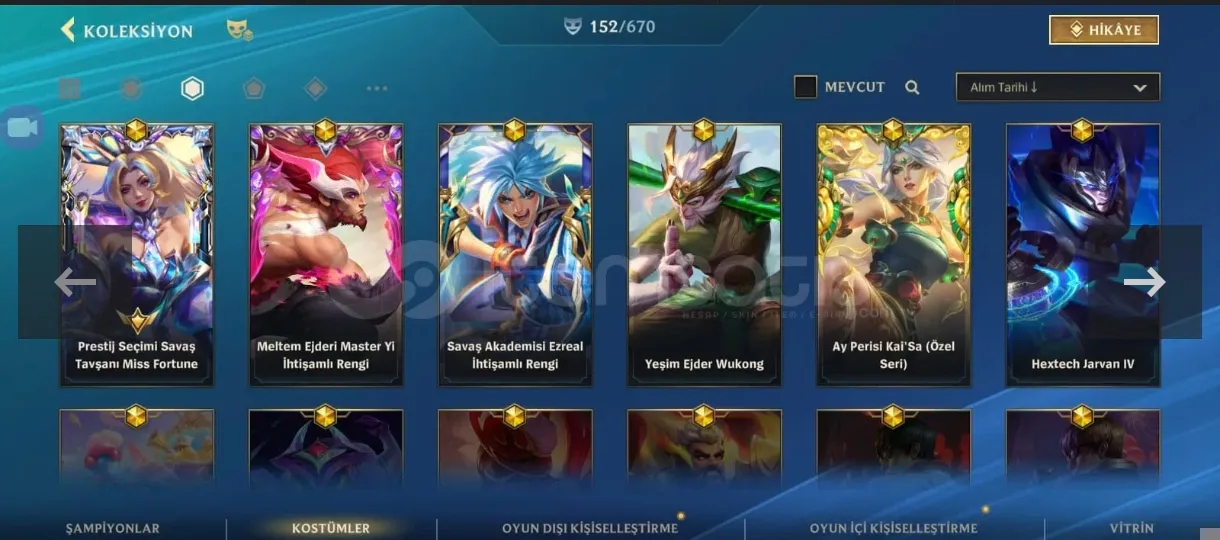 #satıyorum #wildrift +100 damga 150+ kostüm